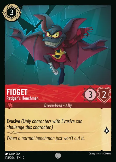 Fidget - Ratigan's Henchman, Disney Lorcana card CH2-108 — Rise of the Floodborn set