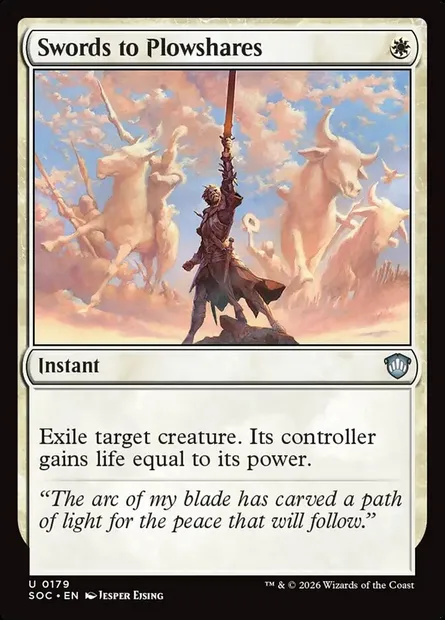 Swords to Plowshares, Magic card SOC 179 — Secrets of Strixhaven Commander set