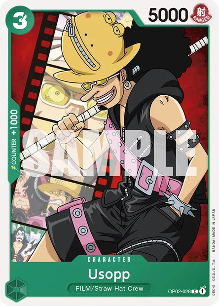 Usopp, One Piece card OP02-028 — PARAMOUNT WAR set
