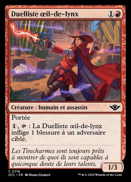 Duelliste œil-de-lynx, carte Magic OTJ 119 — extension Outlaws of Thunder Junction