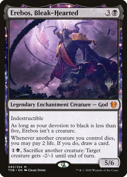Erebos, Bleak-Hearted, Magic card PTHB 93p — Theros Beyond Death Promos set