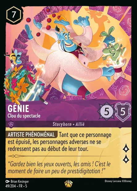 Génie - Clou du spectacle, carte Disney Lorcana CH5-049 — extension Ciel Scintillant