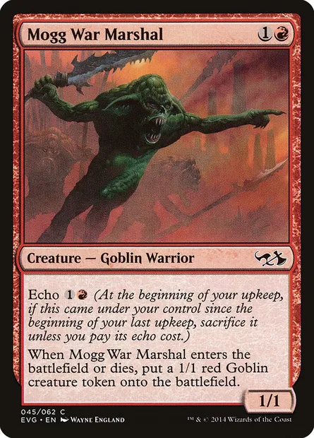 Mogg War Marshal, Magic card EVG 45 — Duel Decks Anthology: Elves vs. Goblins set