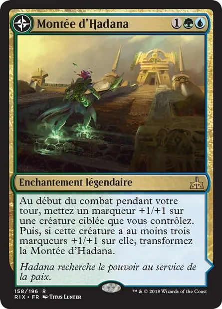Montée d'Hadana // Temple ailé d'Orazca, carte Magic RIX 158 — extension Les combattants d'Ixalan