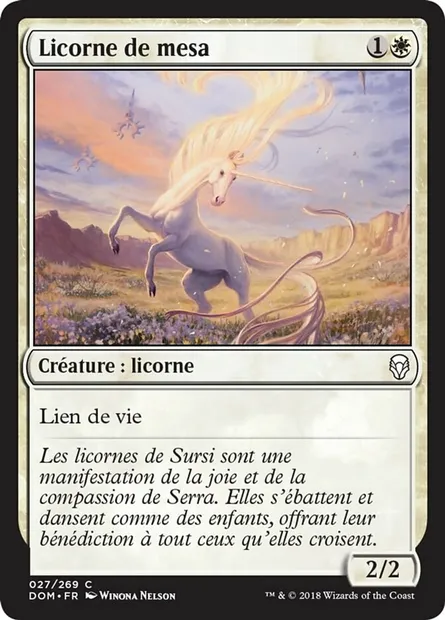 Licorne de mesa, carte Magic DOM 27 — extension Dominaria