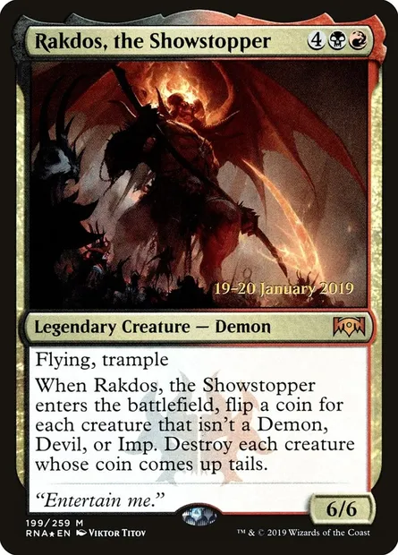 Rakdos, the Showstopper, Magic card PRNA 199s — Ravnica Allegiance Promos set