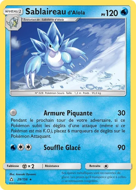 Sablaireau d’Alola, carte Pokémon UPR 29 — extension Ultra-Prisme