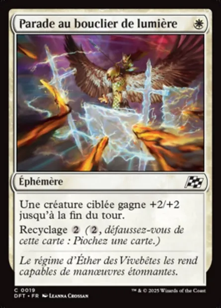 Parade au bouclier de lumière, carte Magic DFT 19 — extension Aetherdrift