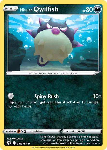 Hisuian Qwilfish, Pokémon card ASR 089 — Astral Radiance set