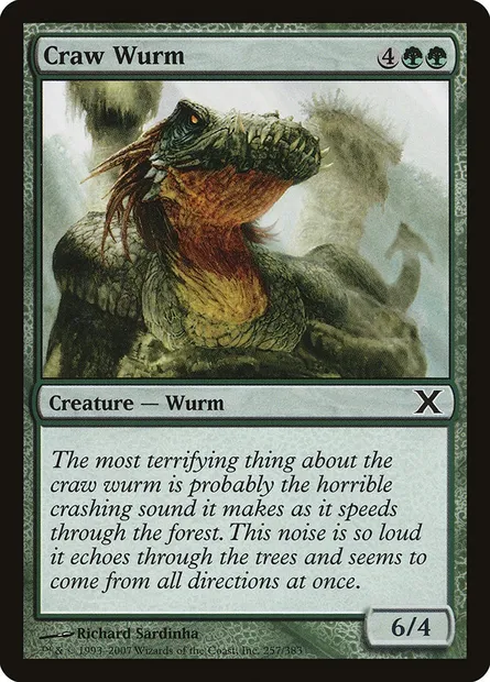 Craw Wurm, Magic card 10E 257 — Tenth Edition set