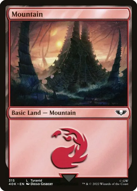 Mountain, Magic card 40K 315 — Warhammer 40,000 Commander set