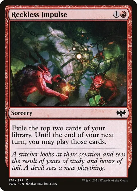 Reckless Impulse, Magic card VOW 174 — Innistrad: Crimson Vow set