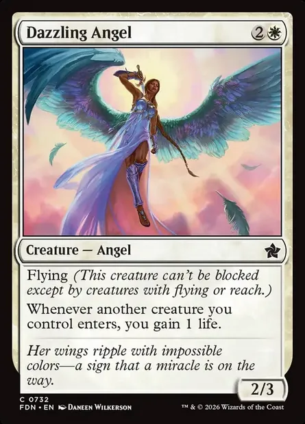 Dazzling Angel, Magic card FDN 732 — Foundations set