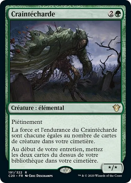 Craintécharde, carte Magic C20 191 — extension Commander 2020