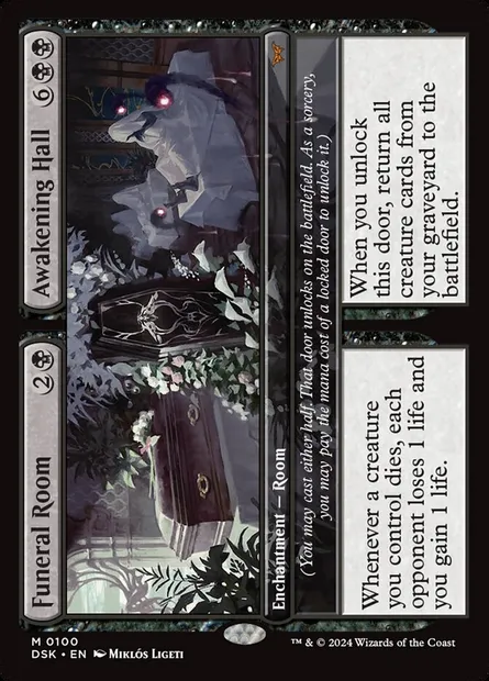 Funeral Room // Awakening Hall, Magic card DSK 100 — Duskmourn: House of Horror set