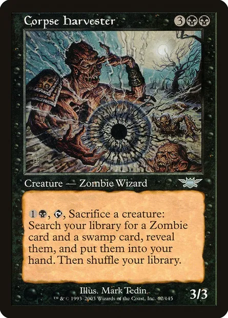 Corpse Harvester, Magic card LGN 62 — Legions set