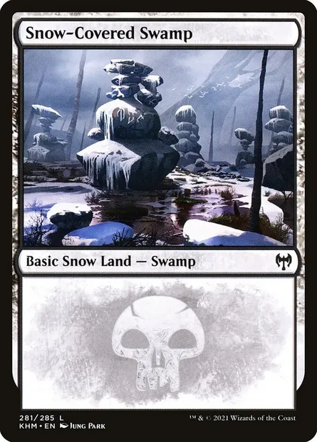 Snow-Covered Swamp, Magic card KHM 281 — Kaldheim set