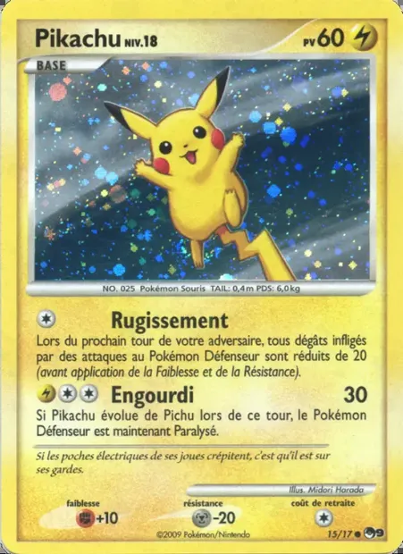 Pikachu, carte Pokémon P9 15 — extension POP Série 9