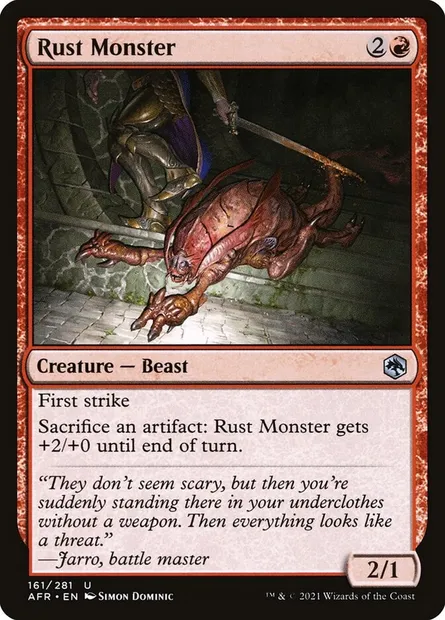 Rust Monster, Magic card AFR 161 — Adventures in the Forgotten Realms set