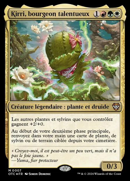 Kirri, bourgeon talentueux, carte Magic OTC 7 — extension Outlaws of Thunder Junction Commander