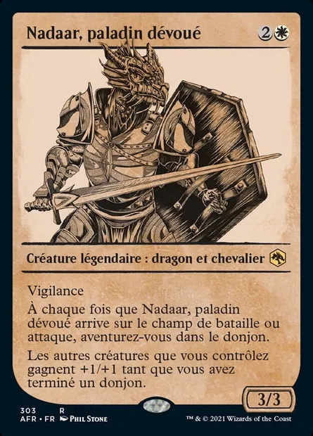 Nadaar, paladin dévoué, carte Magic AFR 303 — extension Forgotten Realms: Aventures dans les Royaumes Oubliés