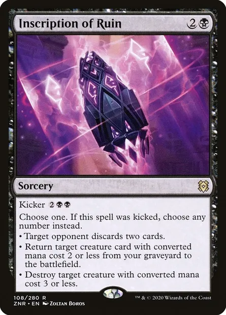 Inscription of Ruin, Magic card ZNR 108 — Zendikar Rising set