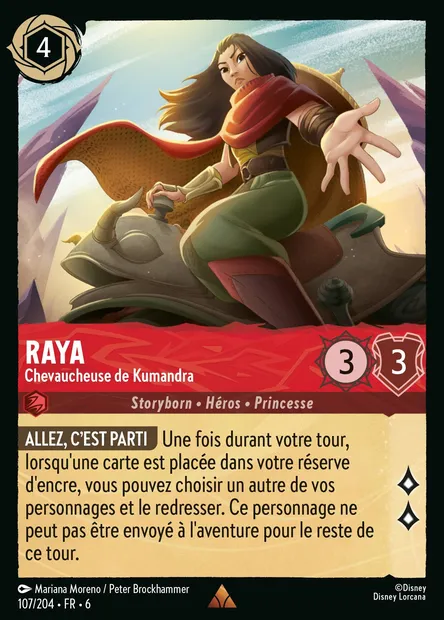 Raya - Chevaucheuse de Kumandra, carte Disney Lorcana CH6-107 — extension La Mer Azurite