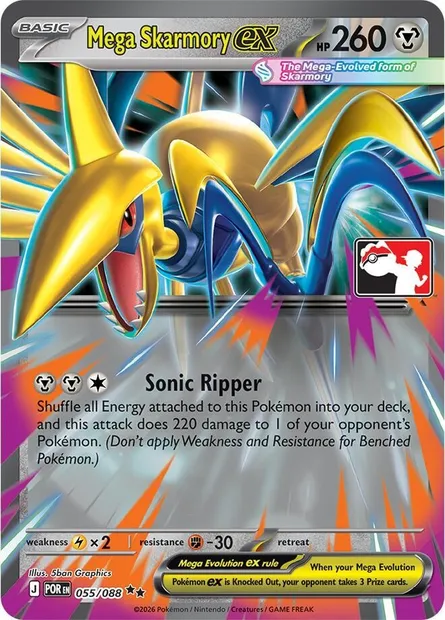 Mega Skarmory ex, Pokémon card PPS 055-5 — Play! Pokémon Prize Pack Series set