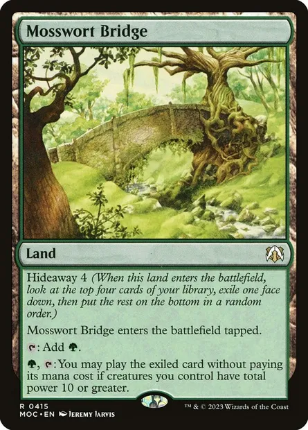 Mosswort Bridge, Magic card MOC 415 — March of the Machine Commander set