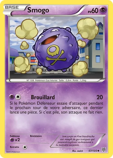 Smogo, carte Pokémon PLS 57 — extension Tempète Plasma