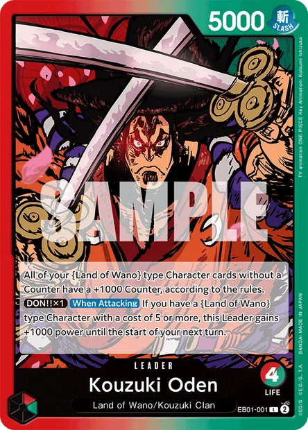 Kouzuki Oden, One Piece card EB01-001 — MEMORIAL COLLECTION set