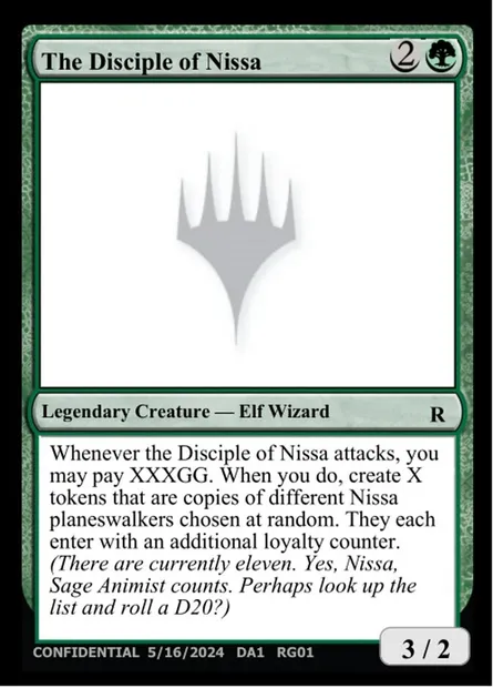 The Disciple of Nissa, carte Magic UNK RG01b — extension Unknown Event