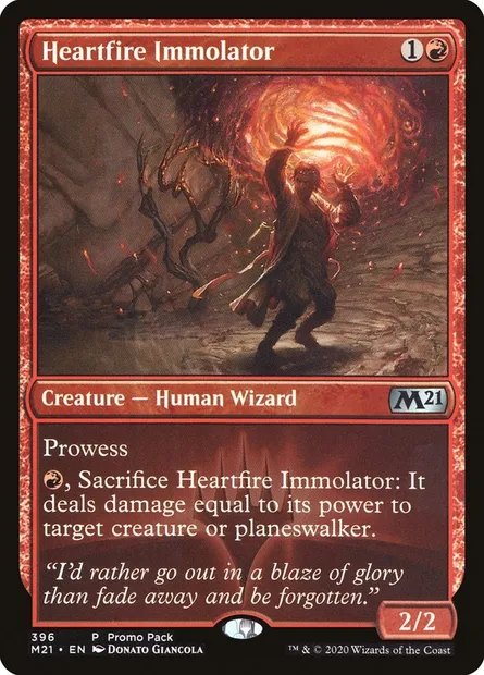 Heartfire Immolator, Magic card M21 396 — Core Set 2021 set
