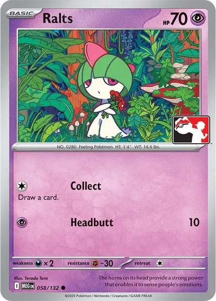 Ralts, Pokémon card PPS 058-6 — Play! Pokémon Prize Pack Series set