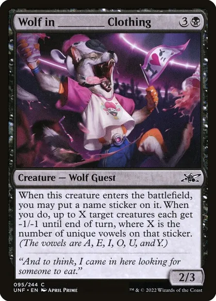 Wolf in _____ Clothing, carte Magic UNF 95 — extension Unfinity