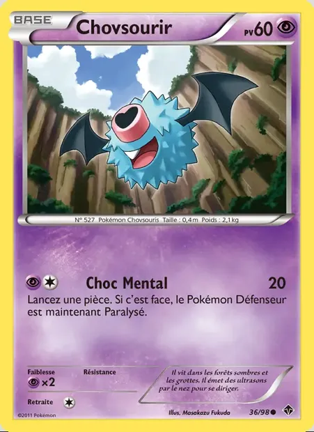 Chovsourir, carte Pokémon EPO 36 — extension Pouvoirs Émergents