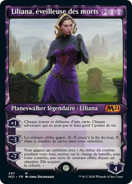 Liliana, éveilleuse des morts, carte Magic M21 297 — extension Core Set 2021
