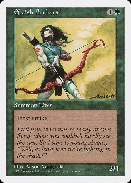 Archers elfes, carte Magic 5ED 292 — extension Cinquième Edition