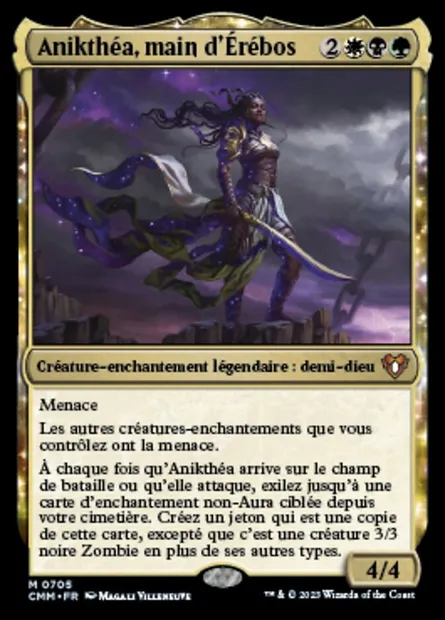 Anikthéa, main d'Érébos, carte Magic CMM 705 — extension Commander Masters