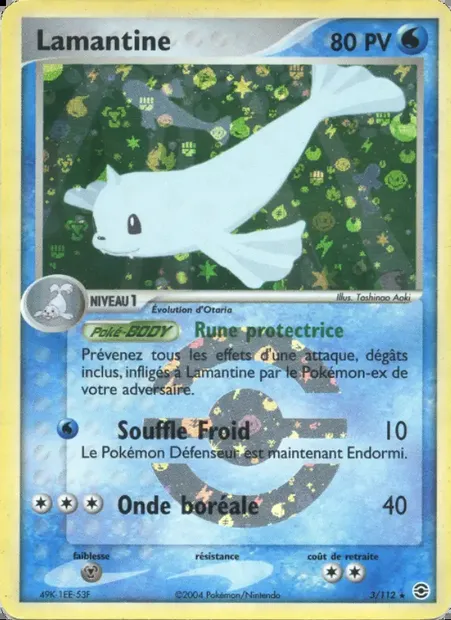 Lamantine, carte Pokémon RG 3 — extension EX Rouge Feu & Vert Feuille