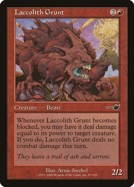Grognard de laccolithe, carte Magic NEM 87 — extension Némésis