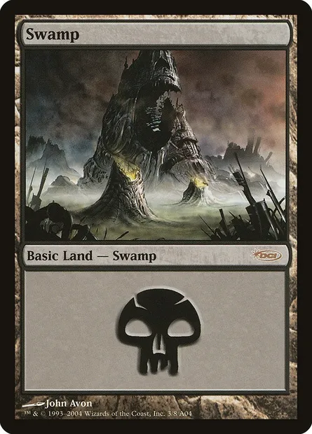 Swamp, Magic card PAL04 3 — Arena League 2004 set