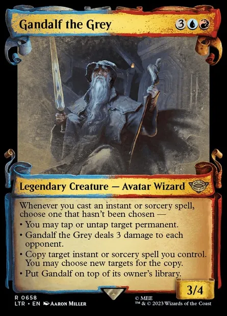 Gandalf le Gris, carte Magic LTR 658 — extension Le Seigneur des Anneaux : chroniques de la Terre du Milieu