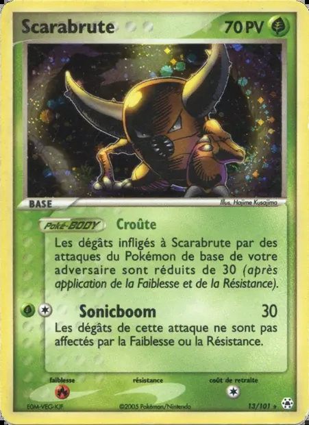 Scarabrute, carte Pokémon HL 13 — extension EX Légendes Oubliées