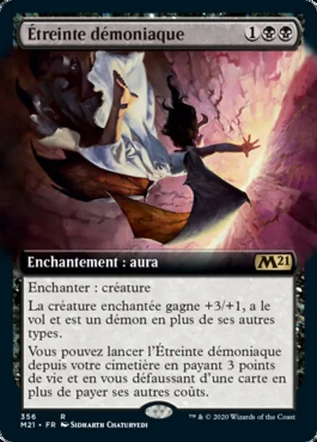Étreinte démoniaque, carte Magic M21 356 — extension Core Set 2021