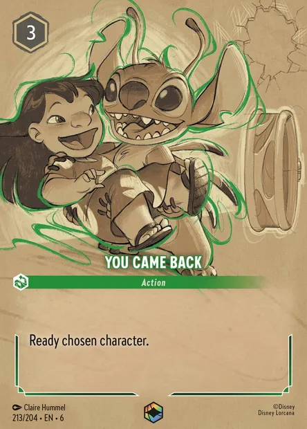 You Came Back, Disney Lorcana card CH6-213 — Azurite Sea set
