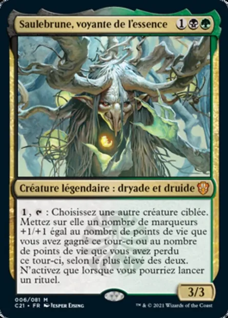 Saulebrune, voyante de l'essence, carte Magic C21 6 — extension Commander 2021