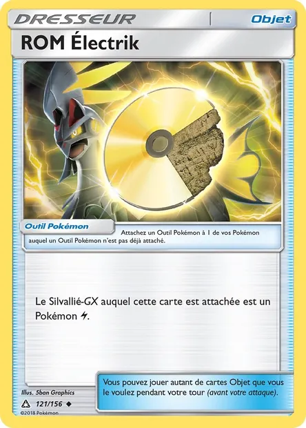 ROM Électrik, carte Pokémon UPR 121 — extension Ultra-Prisme