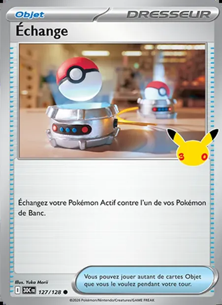Échange, carte Pokémon 30C 127 — extension 30ᵉ Anniversaire