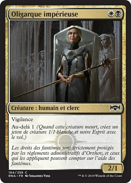 Oligarque impérieuse, carte Magic RNA 184 — extension L'allégeance de Ravnica